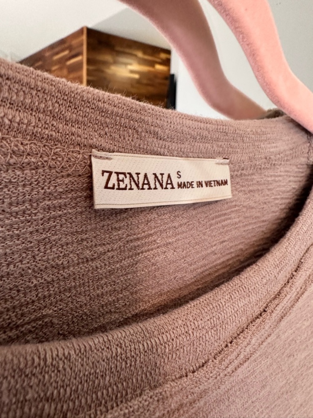 EUC🤎Zenana Slub Short Sleeve Tee and Pants Set Small Ash Mocha - Picture 7 of 8